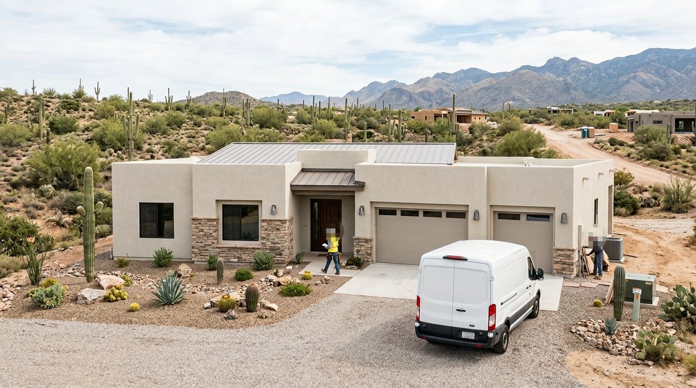 Post-2000 subdivision housing on former farmland in Marana, Arizona