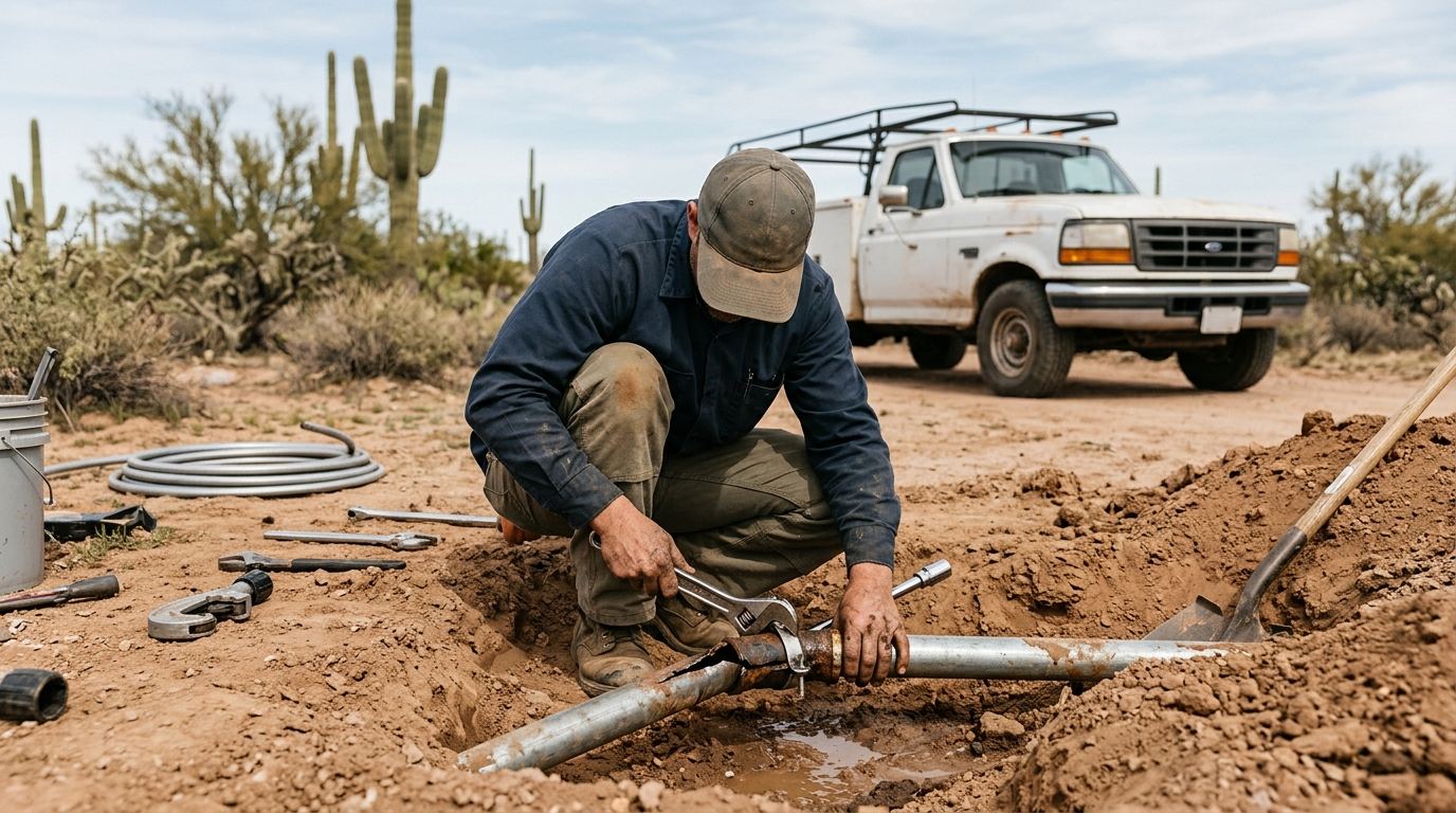 Burst pipe repair at an Arizona home