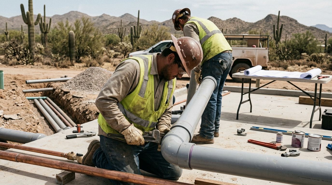 Commercial plumbing at an Arizona home