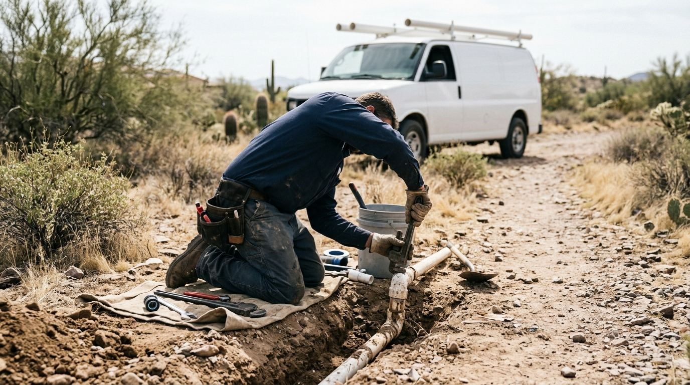 Emergency plumbing at an Arizona home