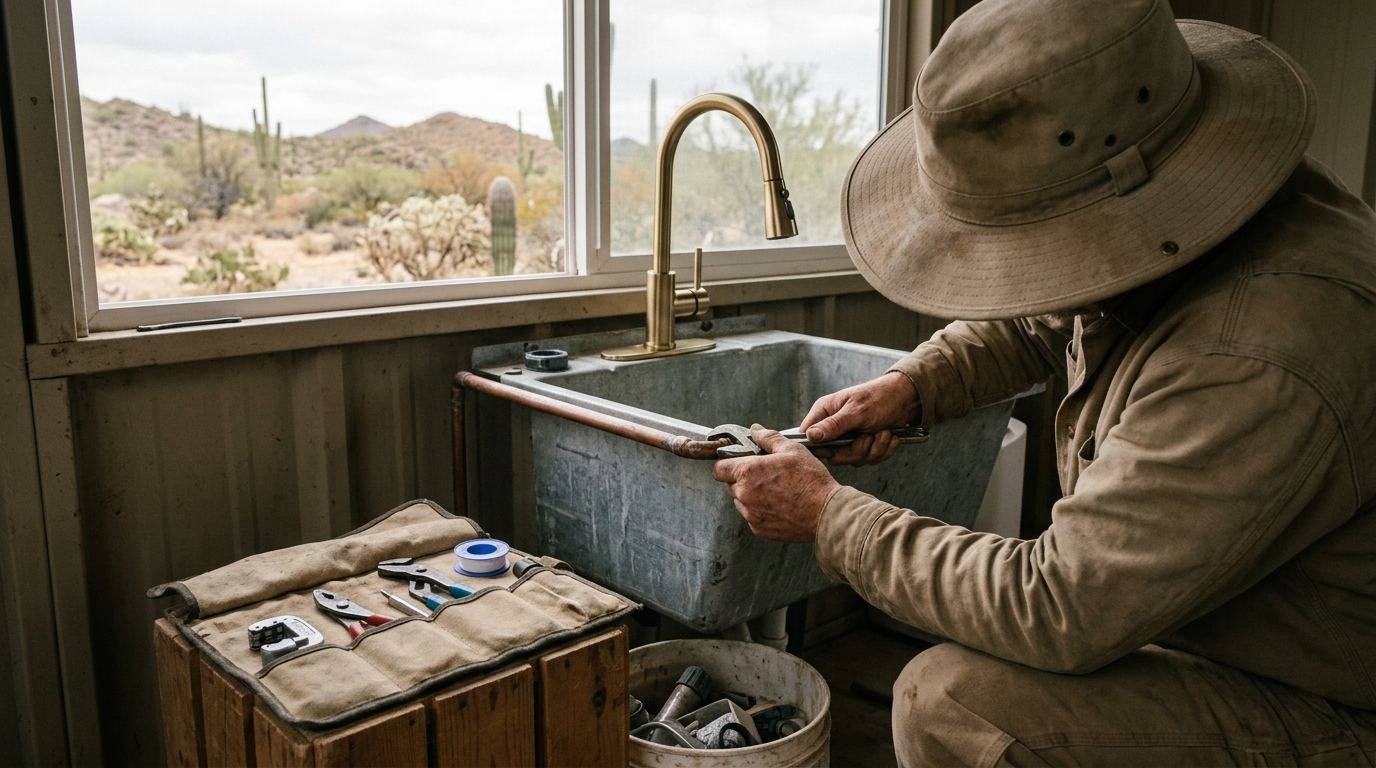 Faucet and fixture installation at an Arizona home