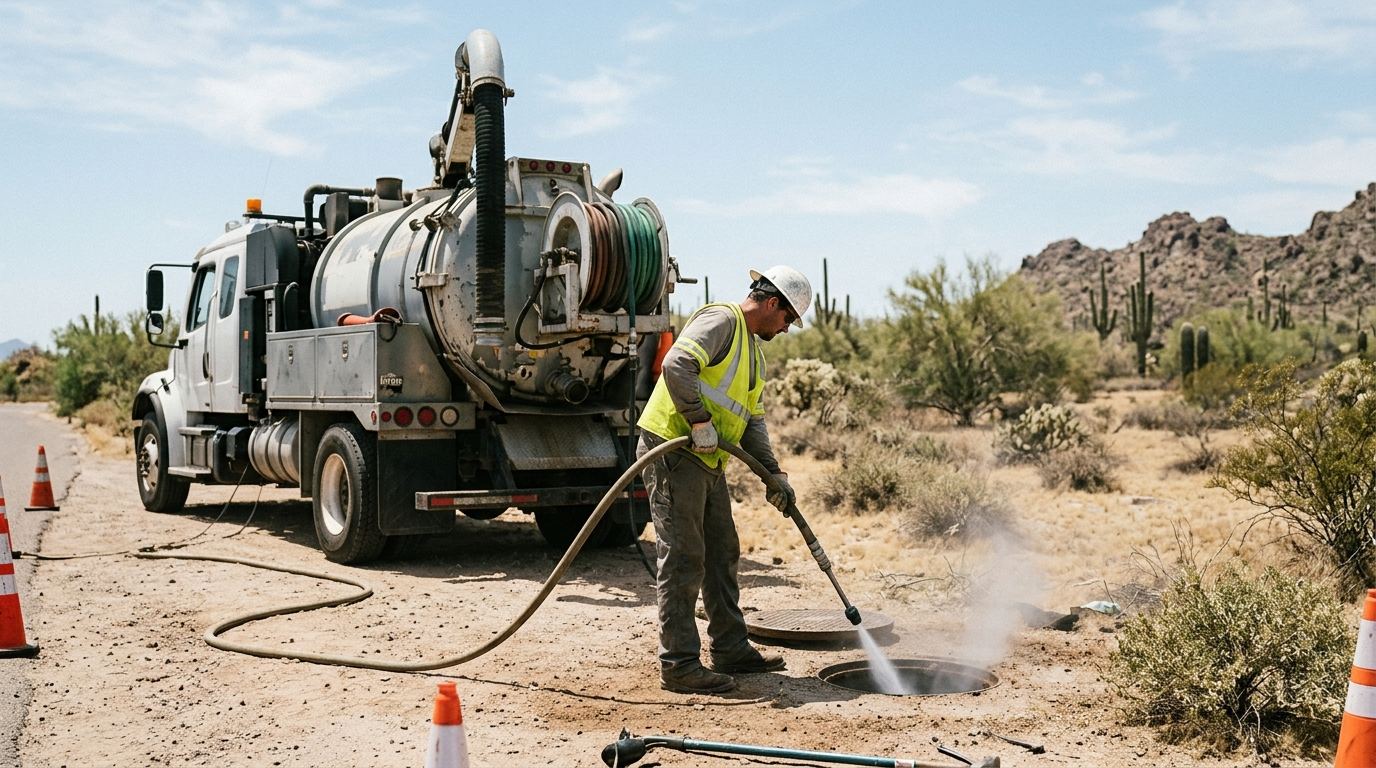 Hydro jetting at an Arizona home