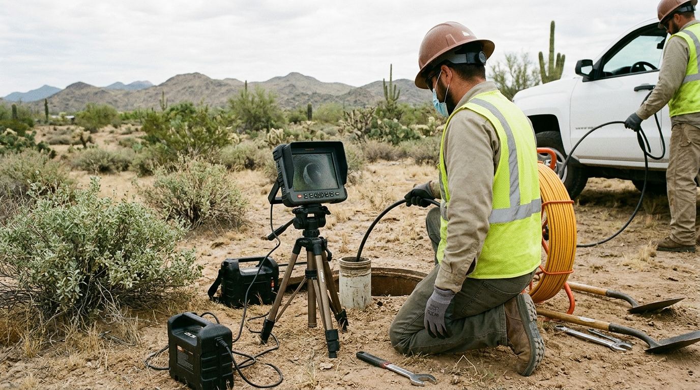 Sewer camera inspection at an Arizona home