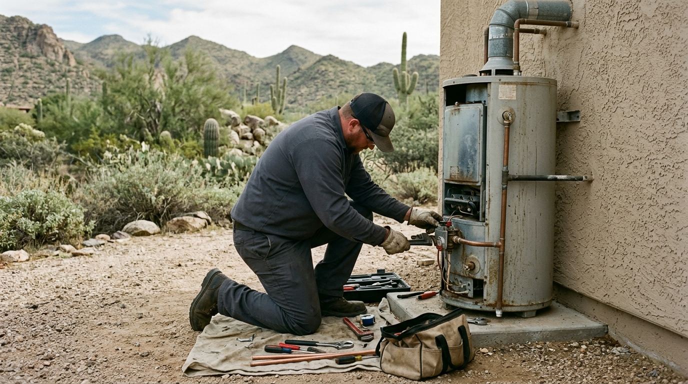 Water heater repair at an Arizona home