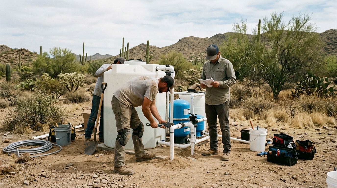 Whole-house water filtration at an Arizona home